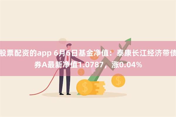 股票配资的app 6月6日基金净值：泰康长江经济带债券A最新净值1.0787，涨0.04%