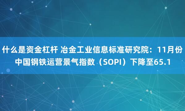 什么是资金杠杆 冶金工业信息标准研究院：11月份中国钢铁运营景气指数（SOPI）下降至65.1