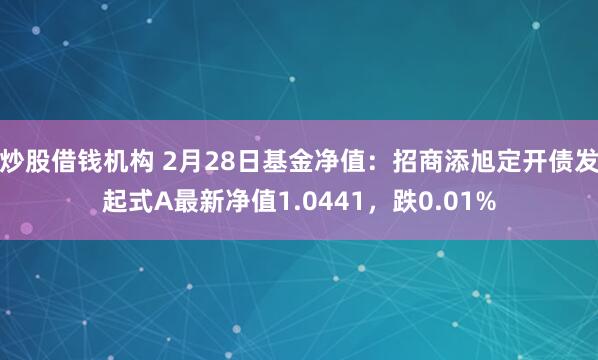 炒股借钱机构 2月28日基金净值：招商添旭定开债发起式A最新净值1.0441，跌0.01%